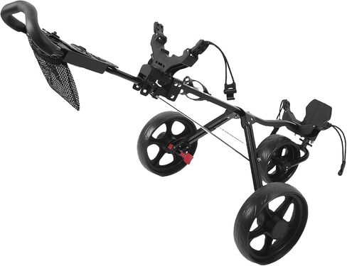 YUYTE 3 Wheel Push Wheel Folding Push Cart Portable Scorecard Holder with Buckle, Foot Brake and Large Wheels for and Sports Gear in Kuwait