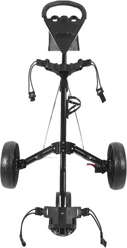 YUYTE 3 Wheel Push Wheel Folding Push Cart Portable Scorecard Holder with Buckle, Foot Brake and Large Wheels for and Sports Gear in Kuwait