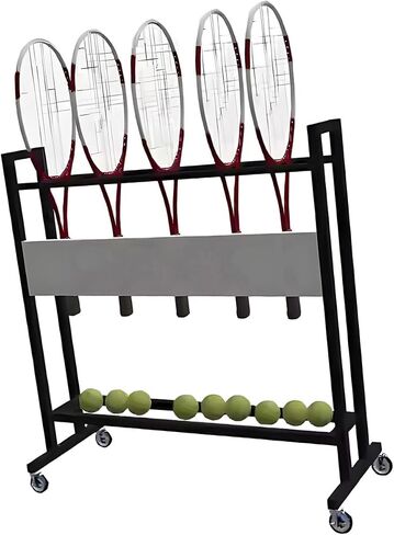 Badminton Racket Storage Cart, Floor-Standing Tennis Rackets Display Stand,for Club School,Can Hold 20 (Only Includes Rack) in Saudi Arabia