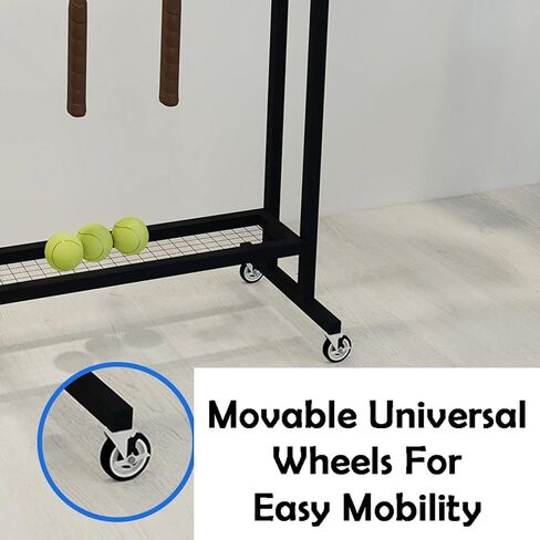 Badminton Racket Storage Cart, Floor-Standing Tennis Rackets Display Stand,for Club School,Can Hold 20 (Only Includes Rack) in Saudi Arabia