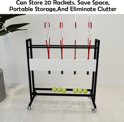 Badminton Racket Storage Cart, Floor-Standing Tennis Rackets Display Stand,for Club School,Can Hold 20 (Only Includes Rack) in Saudi Arabia