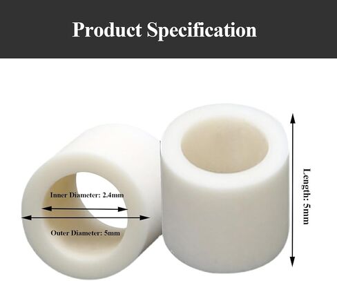 10 Pieces Alumina Single Hole Short Section Ceramic Tube 1.7×4×4.2Mm-2.9×4.7×19Mm for Industrial DIY and Electrical(2.4x5x5mm) in Kuwait