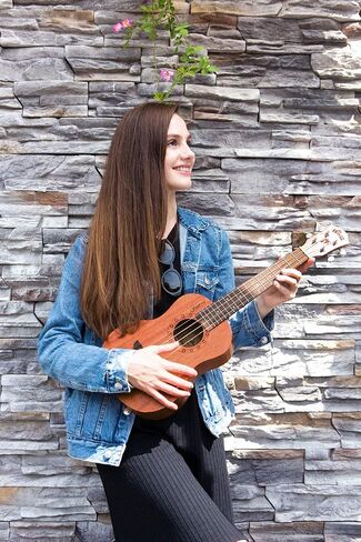 WINZZ HAND RUBBED Series - 23 Inches Concert Ukulele Vintage Hawaiian Uke with Online Lessons, Bag, Tuner, Strap, Extra Strings, Fingerboard Sticker, Natural in Kuwait