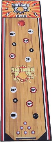 Cryfokt Mini Bowling Set, Quick Setup Portable Tabletop Bowling Game, Indoor Set with Mat 6 Pins 6 Balls for Kids Toddlers Family Home Party Game in Kuwait