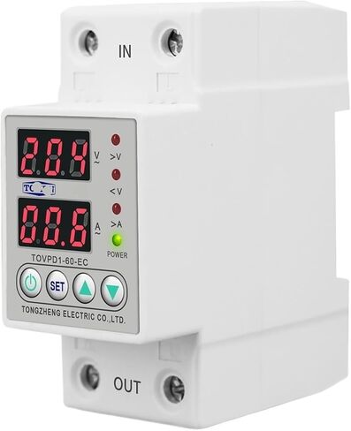 Din Rail عرض مزدوج قابل للتعديل فوق الجهد الحالي وتحت الجهد جهاز حماية مرحل 40A 63A 80A 220V 230V (نوع V A Kwh، L N 110V 60A) in Kuwait