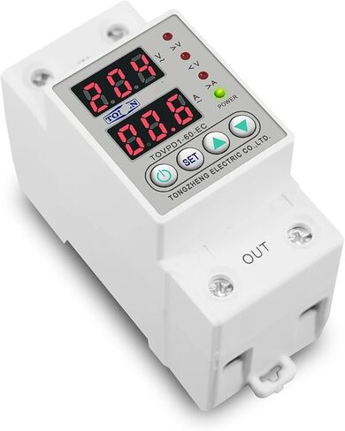 Din Rail عرض مزدوج قابل للتعديل فوق الجهد الحالي وتحت الجهد جهاز حماية مرحل 40A 63A 80A 220V 230V (نوع V A Kwh، L N 110V 60A) in Kuwait