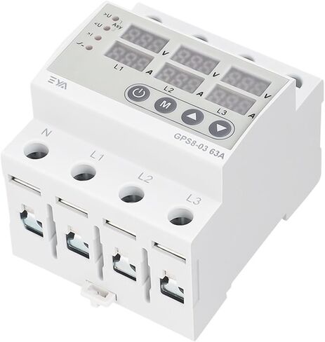 GPS8 Single Phase & Three Phase Voltage Current Relay Protector Over Voltage Under Voltage Protective Device 63A 220VAC(GPS8-03-D) in Kuwait