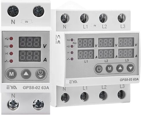GPS8 Single Phase & Three Phase Voltage Current Relay Protector Over Voltage Under Voltage Protective Device 63A 220VAC(GPS8-03-D) in Kuwait
