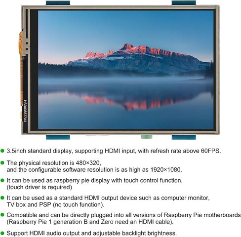 3.5 بوصة HDMI شاشة تعمل باللمس شاشات كريستال بلورية MPI3508 480 × 320 لمسة مقاومة لـ RPI مع قلم ستايلس دعم لـ rpi 4 in Kuwait