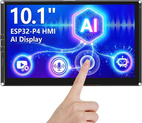 ELECROW ESP32 Display 1024x600, 10.1 Inch HMI ESP32-P4 IPS Touch Screen, Support AI Speech Interaction, ESP32-P4 Dual-Core Processor, Up to 400MHz, Compatible with Arduino, ESP-IDF (Without Camera) in Kuwait