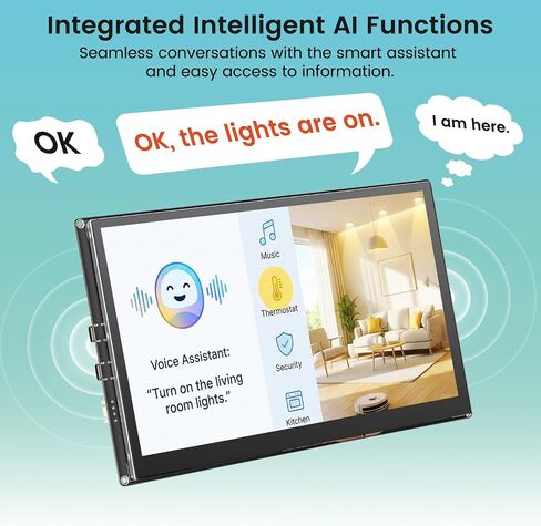 ELECROW ESP32 Display 1024x600, 10.1 Inch HMI ESP32-P4 IPS Touch Screen, Support AI Speech Interaction, ESP32-P4 Dual-Core Processor, Up to 400MHz, Compatible with Arduino, ESP-IDF (Without Camera) in Kuwait