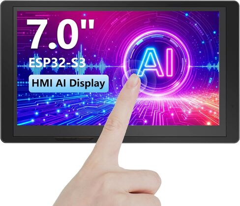 شاشة ESP32، شاشة لمس HMI ESP32-S3 IPS متقدمة 7 بوصة مع حافظة أكريليك، تدعم تفاعل الكلام بالذكاء الاصطناعي، دقة 800 × 480، تردد يصل إلى 240 ميجاهرتز، متوافقة مع Arduino، ESP-IDF in Kuwait