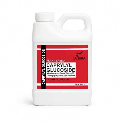 Caprylyl Glucoside Surfactant (Capryl Glucoside) 16 fl oz, Cosmetic Grade Plant-Based Cleansing Agent, Sulfate-Free Foam Booster & Essential Oil Solubilizer for DIY Formulation in Kuwait