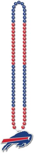 Denco Buffalo Bills Fan Beads Necklace – Official NFL Team Logo Mardi Gras Style 18 Inch Beaded Necklace for Game Day, Tailgating & Football Fans in Kuwait