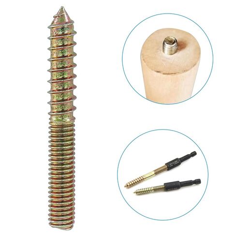 Zorfeter 20 Pack 3/8-16 x 3 Inch Double Headed Hanger Bolts, Self-Tapping Bolts Wood Dowel Screws Furniture Accessories, Fully Threaded Rods for Wood Joint/Furniture Assembly in Kuwait