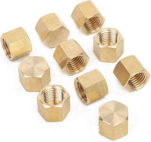 LTWFITTING Brass Pipe Cap Fittings 1/4-Inch NPT Air Fuel Water Boat(Pack of 20) in Kuwait