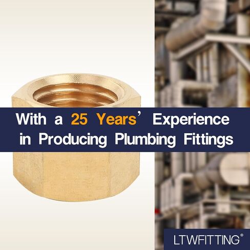 LTWFITTING Brass Pipe Cap Fittings 1/4-Inch NPT Air Fuel Water Boat(Pack of 20) in Kuwait