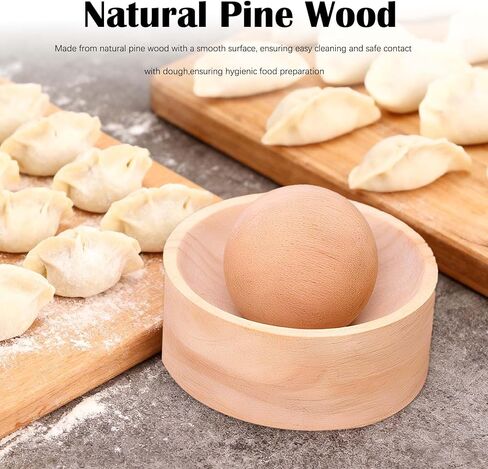 Wood Dumpling Skin Press Tool - Dough Maker for DIY Steamed Buns, Pies - Reusable and Portable Kitchen Gadget for Homemade Chinese Food Baking in Kuwait