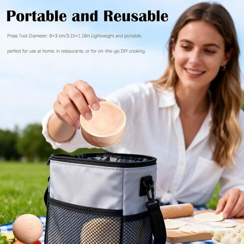 Wood Dumpling Skin Press Tool - Dough Maker for DIY Steamed Buns, Pies - Reusable and Portable Kitchen Gadget for Homemade Chinese Food Baking in Kuwait
