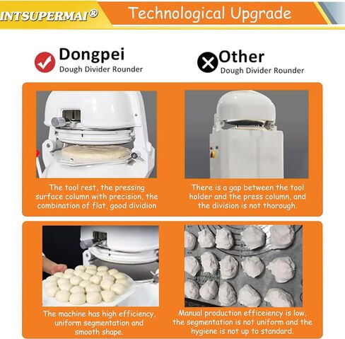 INTSUPERMAI Electric Dough Divider and Rounder Machine 36 PCS Commercial Dough Splitting Ball Machine Semi-Automatic Burger Dough Cutter Rounder Machine in Kuwait