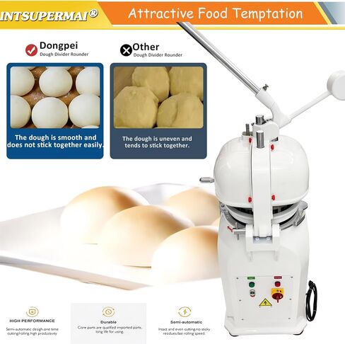 INTSUPERMAI Electric Dough Divider and Rounder Machine 36 PCS Commercial Dough Splitting Ball Machine Semi-Automatic Burger Dough Cutter Rounder Machine in Kuwait
