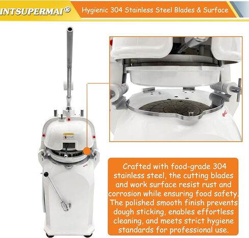 INTSUPERMAI Electric Dough Divider and Rounder Machine 36 PCS Commercial Dough Splitting Ball Machine Semi-Automatic Burger Dough Cutter Rounder Machine in Kuwait