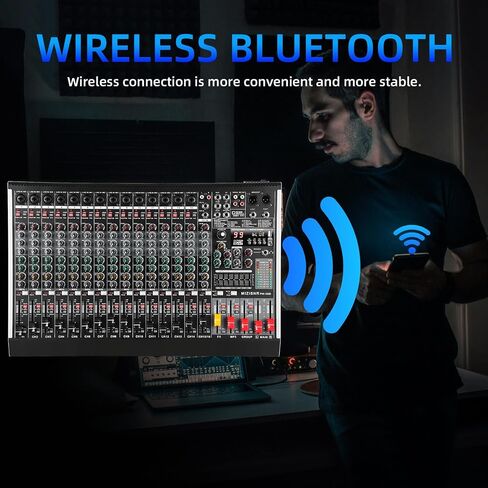 لوحة خلط صوت احترافية مكونة من 16 قناة مع 99 تأثير DSP، وحدة تحكم DJ رقمية EQ ذات 7 نطاقات مع USB بلوتوث MP3 للتسجيل، طاقة مستقلة 48 فولت وزر كتم الصوت in Kuwait