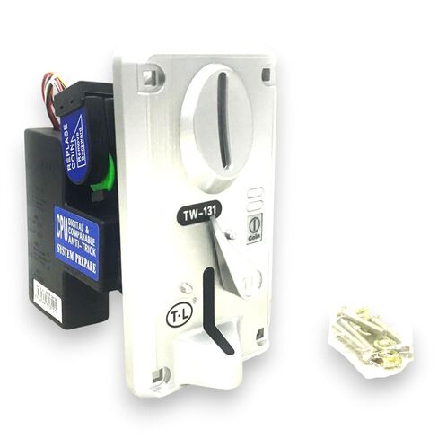 متقبل العملات المعدنية من MEGA TW-131 - أداة تحديد العملات المعدنية التي يتم التحكم فيها بواسطة وحدة المعالجة المركزية (CPU) مصممة لألعاب الأركيد وآلات البيع وكراسي التدليك والمغاسل وأنظمة الخدمة الذاتية الأخرى in Kuwait