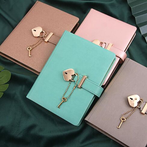 Heart Lock Password Diary Notebook, Romantic Heart Lock Design, Portable Journal for Students School Travel, Pink in Kuwait