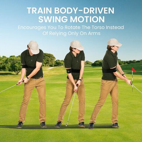 FINGER TEN Golf Swing Training Aid & Adjustable Correcting Swing Trainer 1 Pack, Portable Muscle Memory & Connection Swing Corrector for Right/Left Handed Men Women Golfer Beginners in Kuwait