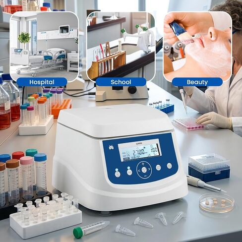 Mxmoonant Centrifuge Machine, 15ml Lab PRP Benchtop Centrifuges 300-4000RPM Electric Desktop Centrifuga with Digital Control Timer 30s-99min50s in Kuwait