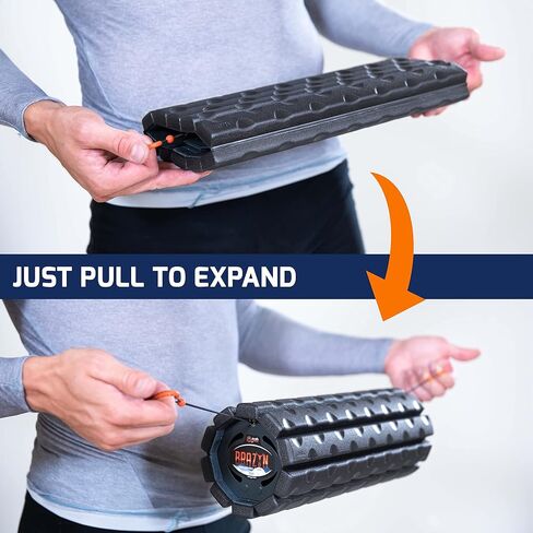 Brazyn Morph Foam Roller: Collapsible Travel Foam Roller for Back Pain Relief, Workout Muscle Recovery, Back Massager, Deep Tissue Leg Massage, Back Cracker (Midnight, Alpha Series (Deep Tissue)) in Kuwait