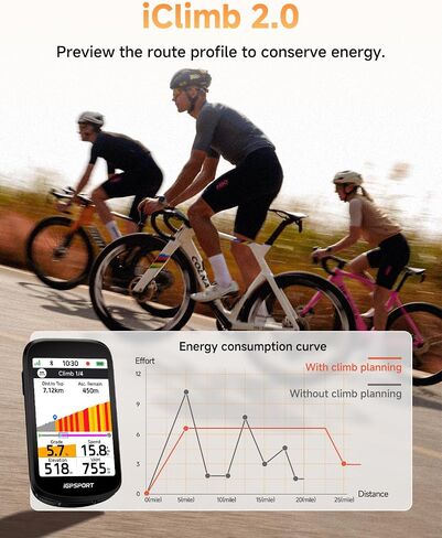 كمبيوتر الدراجة iGPSPORT BSC500 GPS، خريطة شاشة لمس 3.3 بوصة وملاحة صوتية وضع Ebike وظيفة التدريب على التسلق in Kuwait