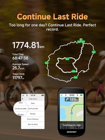 كمبيوتر الدراجة iGPSPORT BSC500 GPS، خريطة شاشة لمس 3.3 بوصة وملاحة صوتية وضع Ebike وظيفة التدريب على التسلق in Kuwait