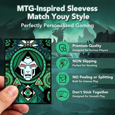 MTG Card Sleeves 100ct (Doctor), Clear Front & Matte Back, Smooth Shuffle, Art Card Sleeves Deck Protector in Kuwait