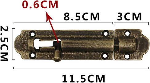 Portable Door Lock, Antique Copper Barrel Bolt Buckle, Vintage Solid Brass Thickened Latch with Screws, Furniture Gate in Kuwait
