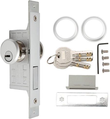Mortise Lock Set Interior Exterior Door, Storefront Door Mortise Lock Deadbolt Commercial Door Lock with 3 Keys for Wooden and Aluminum Doors, 1.8 to 1.9in Door Thickness in Kuwait