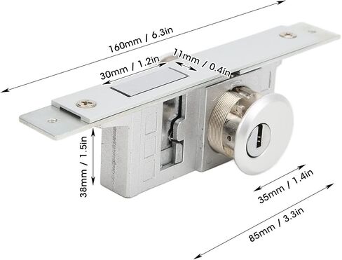 Mortise Lock Set Interior Exterior Door, Storefront Door Mortise Lock Deadbolt Commercial Door Lock with 3 Keys for Wooden and Aluminum Doors, 1.8 to 1.9in Door Thickness in Kuwait