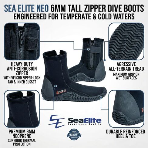 Neo Tall Zipper Dive Boot 6mm in Kuwait