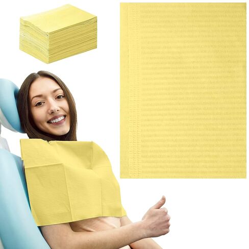 EZGOODZ Disposable Dental Bibs, 13 x 18 Inch Lavender Patient Bibs, 2 Ply Tissue with 1 Ply Waterproof Film, Bulk 100 Case, Absorbent and Leak Resistant in Kuwait