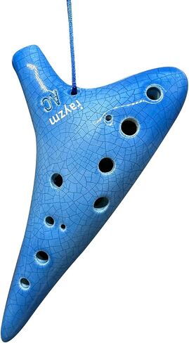 Rayzm 12-Hole Alto C Ceramic Ocarina, 13-note C Major, Beginner Ocarina Wind Musical Instrument with Padded Carry Bag for Music Lovers in Kuwait