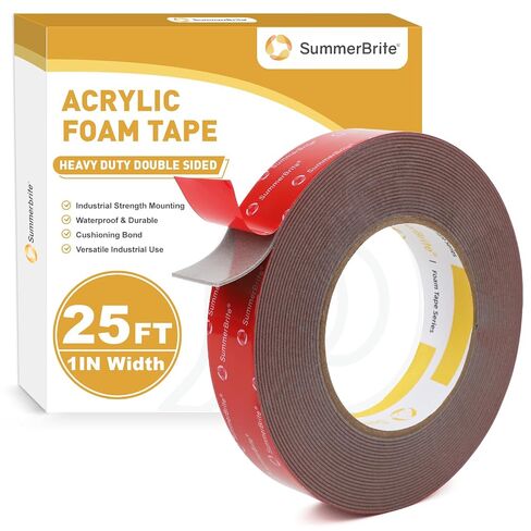Summerbrite Heavy Duty Double Sided Foam Tape, 1/2 Inch x 34 Ft (1 Roll), 0.05 Inch Thick Industrial Grade Waterproof Mounting Tape for Automotive, LED Strip Lights, Home Office Decor, Strong Bond in Saudi Arabia