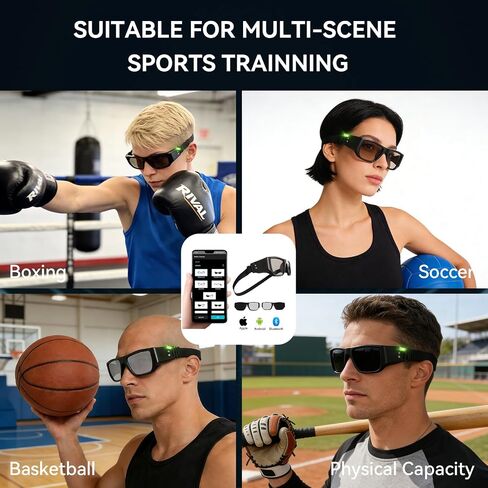 Netrix Reflex Glasses for Sports Training - Smart Vision & Reaction Speed Enhancer for Boxing, MMA, Baseball, Tennis - Adjustable Fit, Touch Control & Magnetic Charging in Kuwait