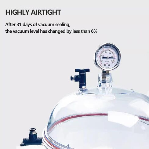 Pc Vacuum Desiccator, 150/250mm Transparent Vacuum Drying Container, with Double Vacuum Valve, Pressure Gauge and Reliable Silicone Seal, Thickened Material, Enhanced 150mm in Kuwait
