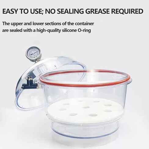 Pc Vacuum Desiccator, 150/250mm Transparent Vacuum Drying Container, with Double Vacuum Valve, Pressure Gauge and Reliable Silicone Seal, Thickened Material, Enhanced 150mm in Kuwait