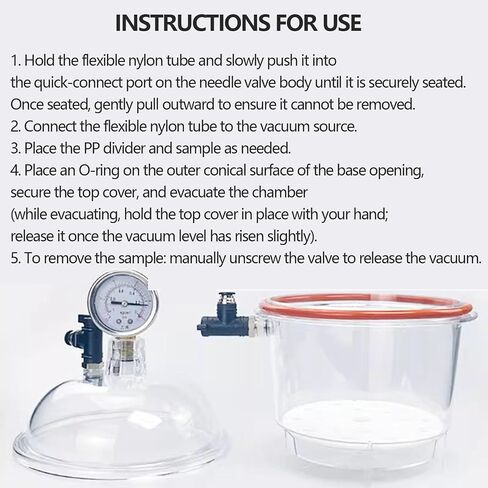 Pc Vacuum Desiccator, 150/250mm Transparent Vacuum Drying Container, with Double Vacuum Valve, Pressure Gauge and Reliable Silicone Seal, Thickened Material, Enhanced 150mm in Kuwait