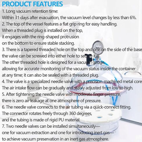 Pc Vacuum Desiccator, 150/250mm Transparent Vacuum Drying Container, with Double Vacuum Valve, Pressure Gauge and Reliable Silicone Seal, Thickened Material, Enhanced 150mm in Kuwait