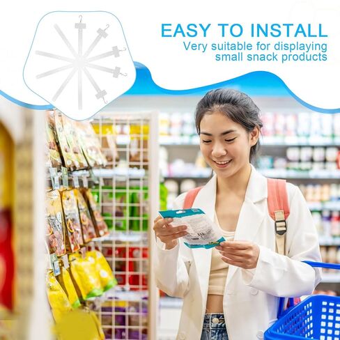 10pcs Hanging Merchandise Strips Display Rack for Retail Snack Organizer with Easy Installation and Space Maximization, Sturdy Pp and Stainless Steel Material for Supermarket in Kuwait