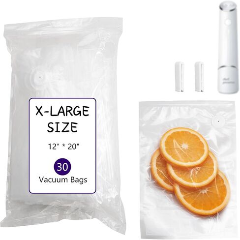30-Pack Small Vacuum Sealer Bags & 2 Bonus Sealing Clips, Compatible with Chef Preserve – BPA-Free (8 x 10 in) Reusable Food Storage Bags for Freezer, Microwave, Sous Vide – Leak-Proof in Kuwait