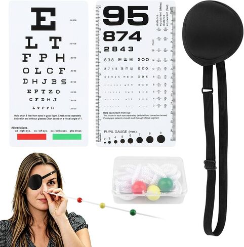 7 ft Vision Convergence Beads Training Kit with Eye Patch & Snellen Eye Chart, Vision Therap-y Convergence Insufficiency Tool for Eye' Focus Exercise and Agility(Multi) in Kuwait